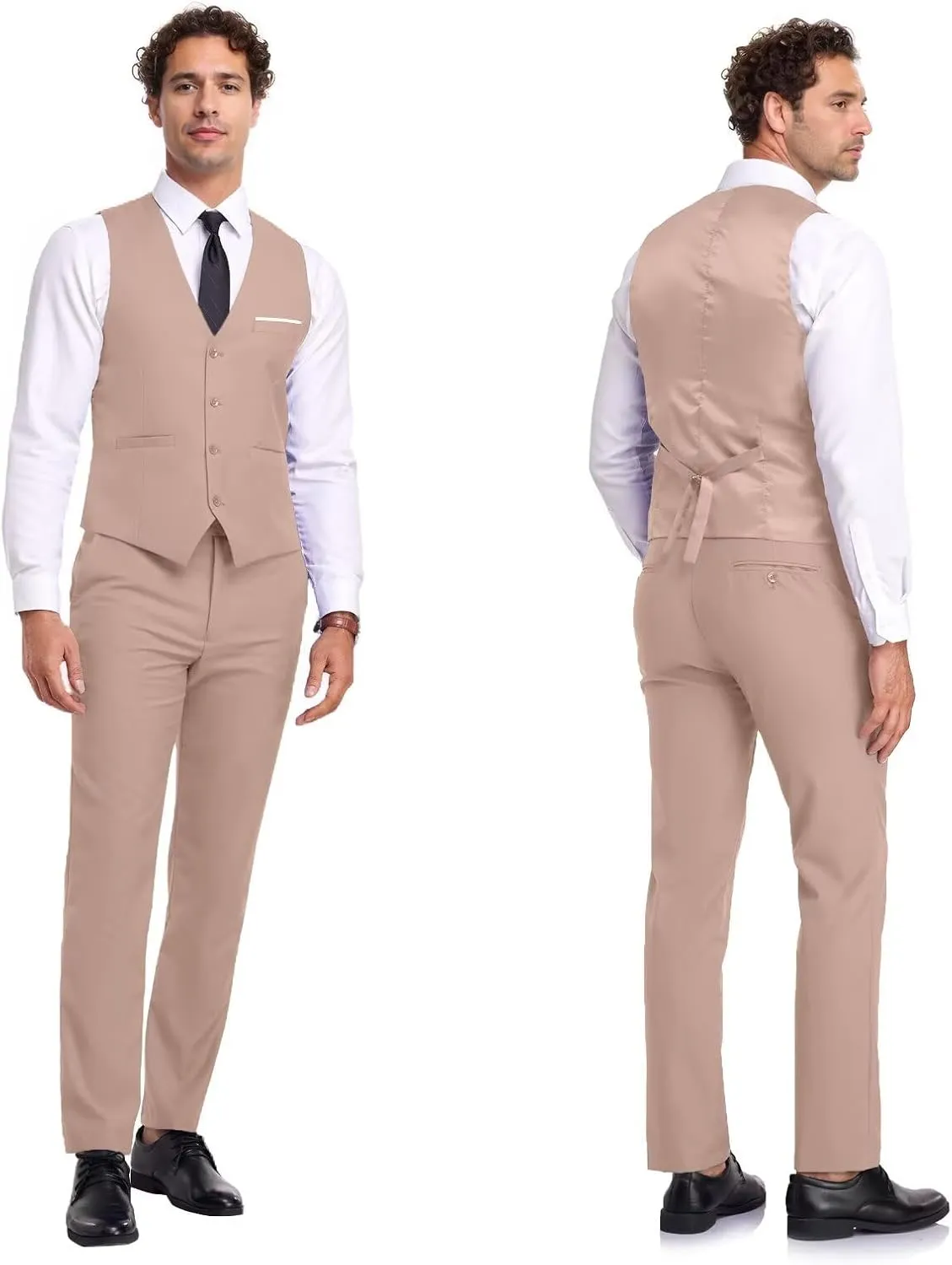 Men's Suit Slim Fit 3 Piece Suits for Men Two Button Blazer Jacket Vest Pants Tuxedo Set