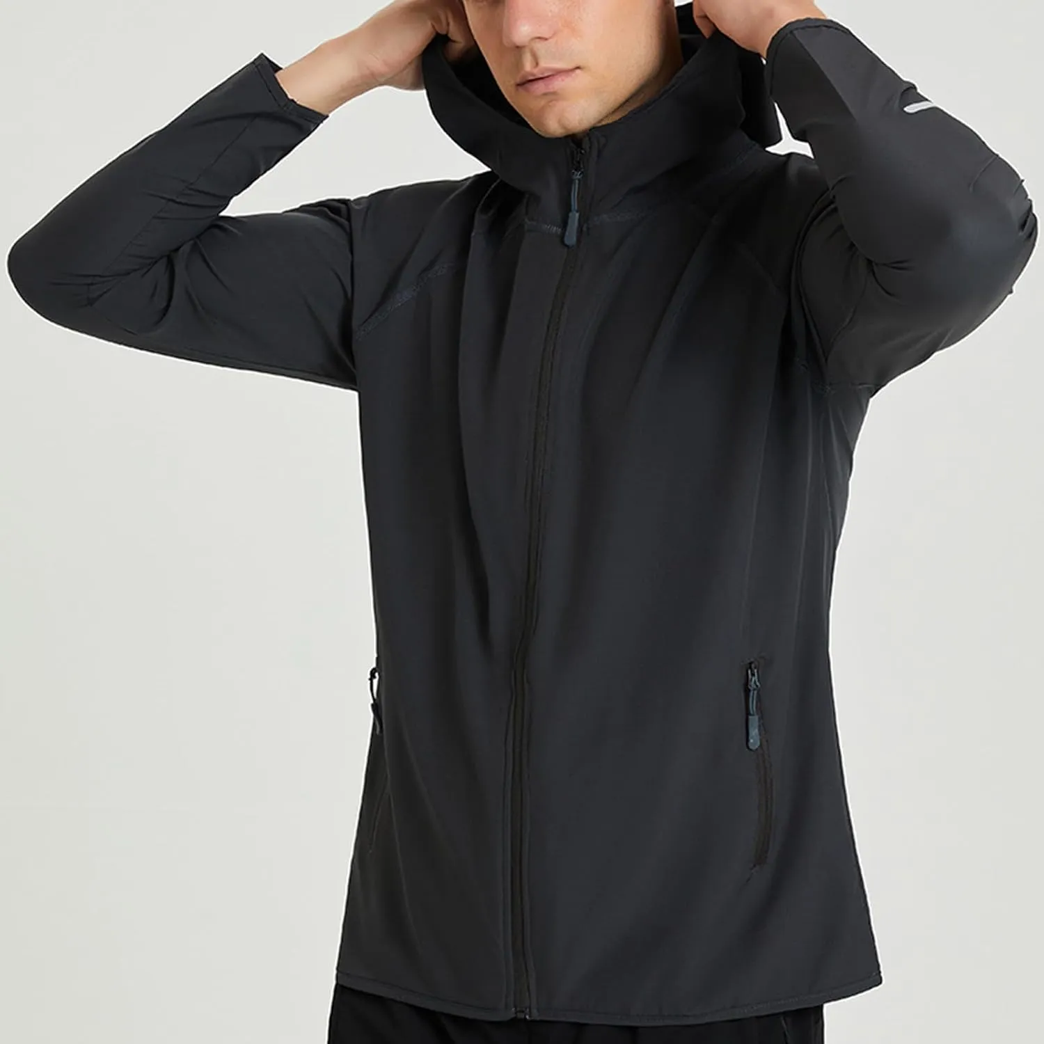 Men's Sun Protection Hoodie Shirt Lightweight Summer Outdoor Fishing Hiking Casual Jacket Breathable Athletic Coat