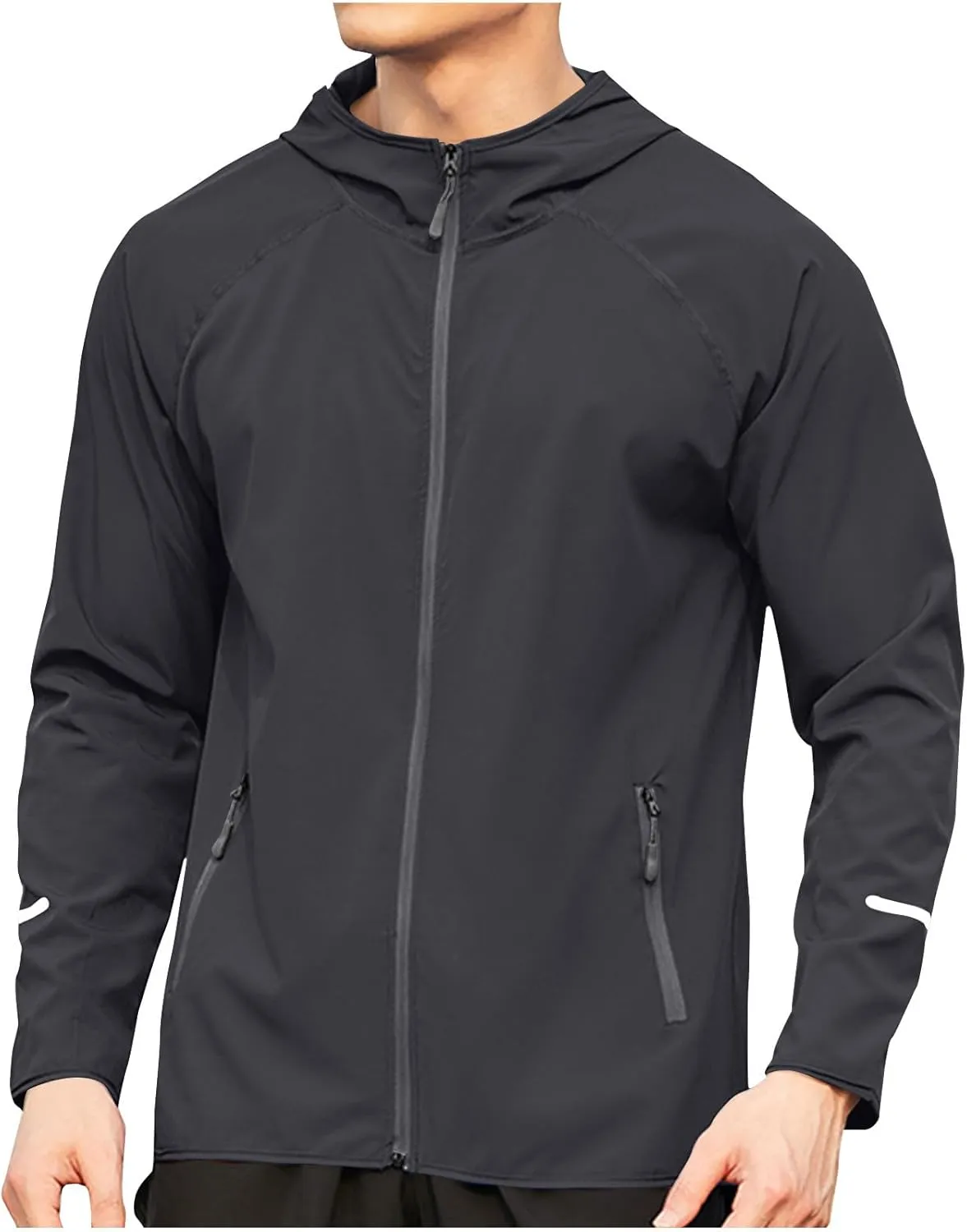 Men's Sun Protection Hoodie Shirt Lightweight Summer Outdoor Fishing Hiking Casual Jacket Breathable Athletic Coat