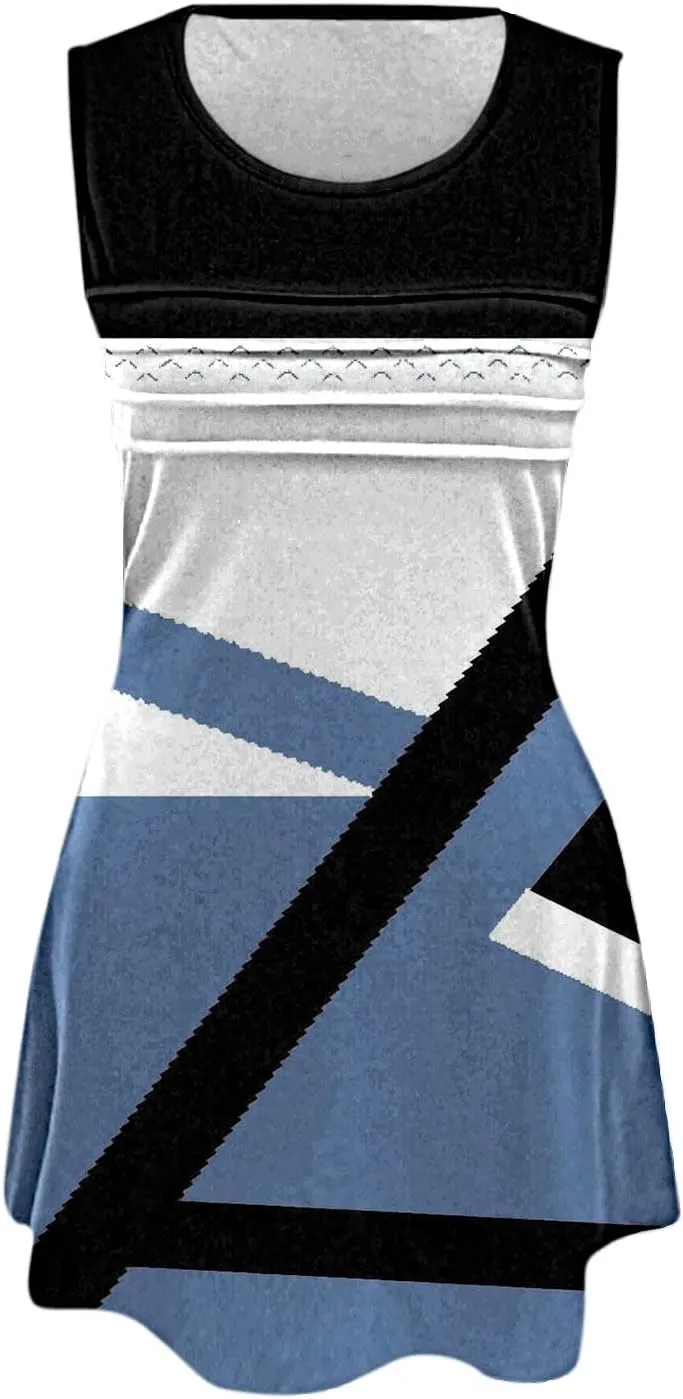 Minn Summer Dress Womens with Pockets Summer Casual Tank Dress Sleeveless Midi Beach Dress Beach Linen Dress Denim