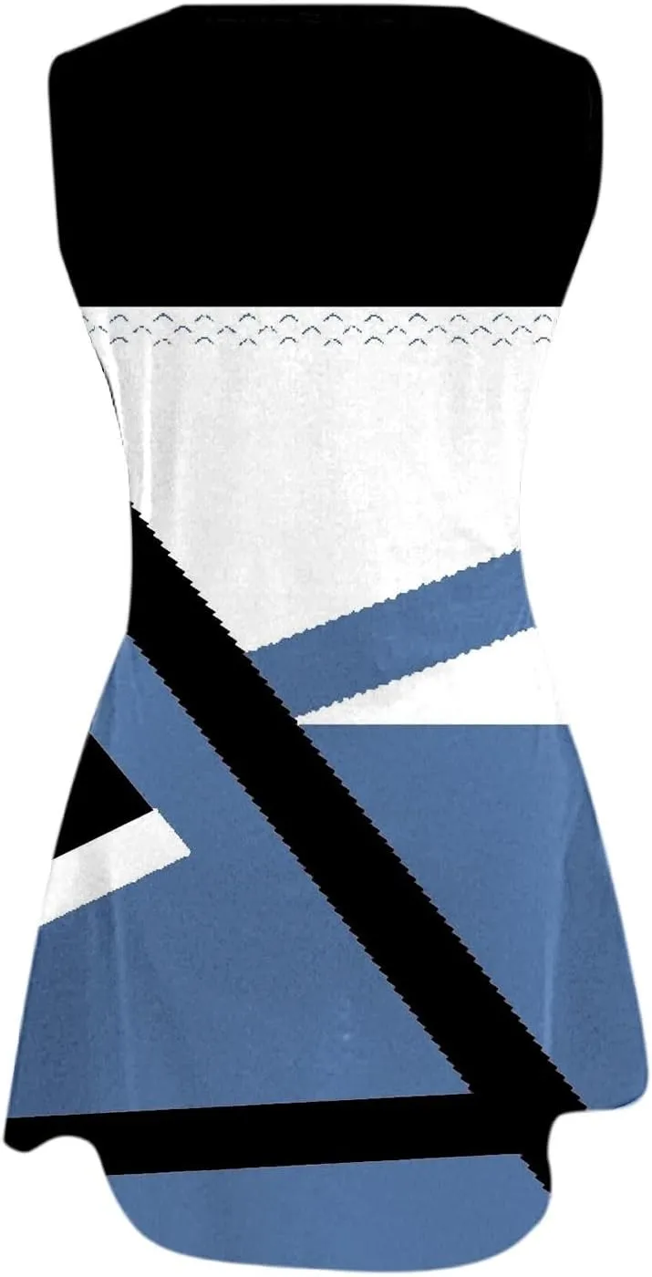 Minn Summer Dress Womens with Pockets Summer Casual Tank Dress Sleeveless Midi Beach Dress Beach Linen Dress Denim