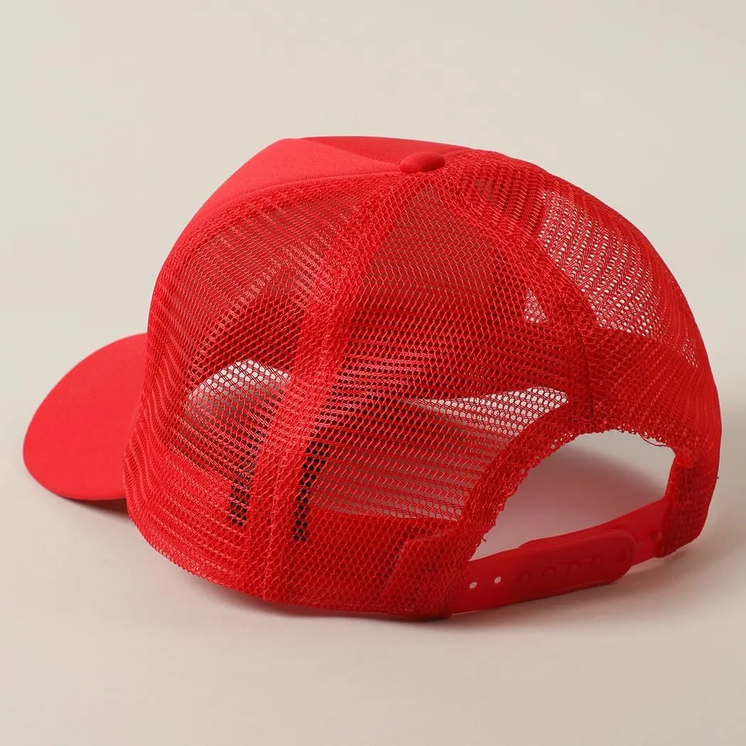MIRMARU Retro Foam Mesh Trucker hat Trendy Design Summer Baseball Cap for Womens