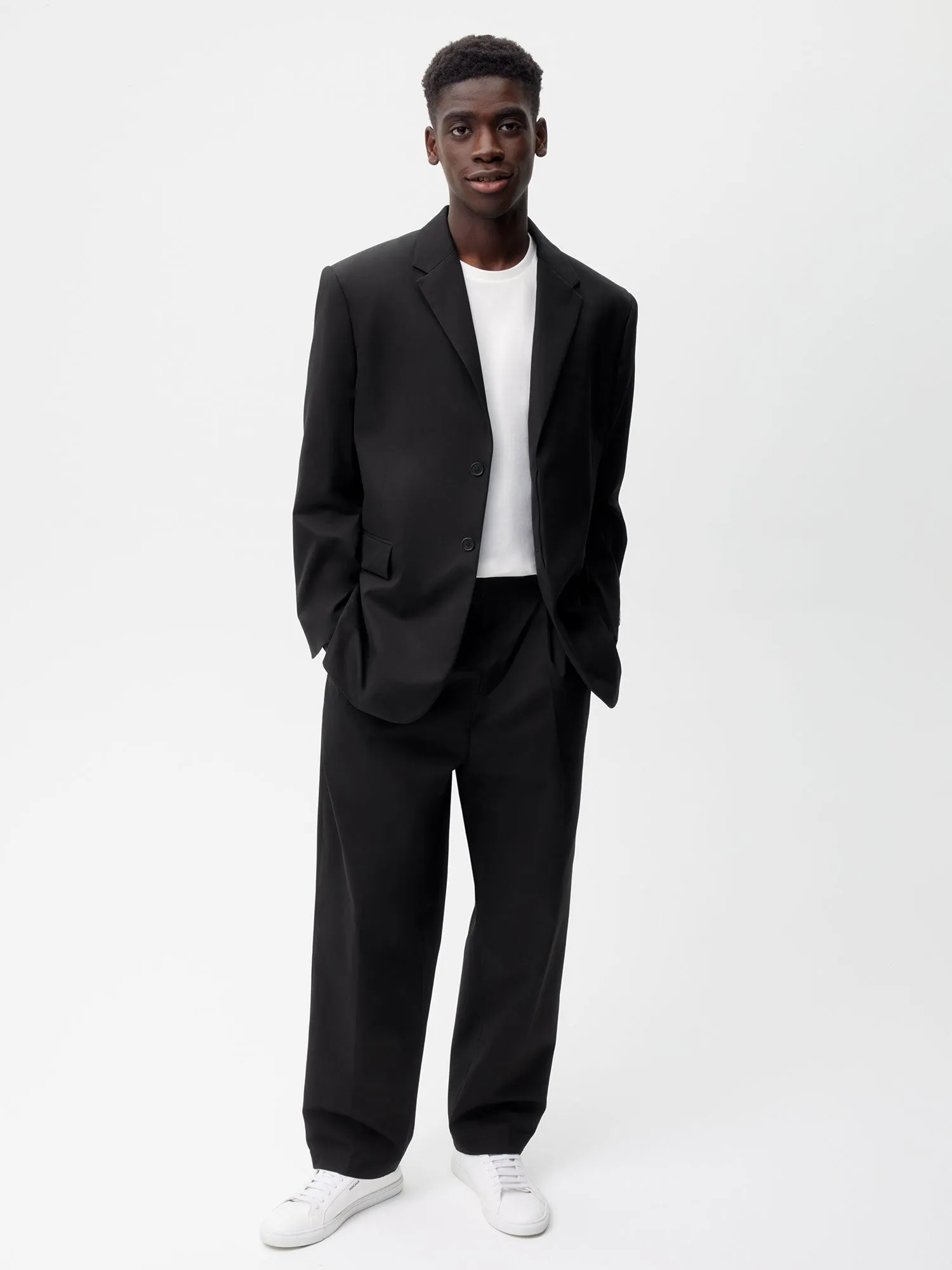 Organic Cotton Tailored Trousers-black