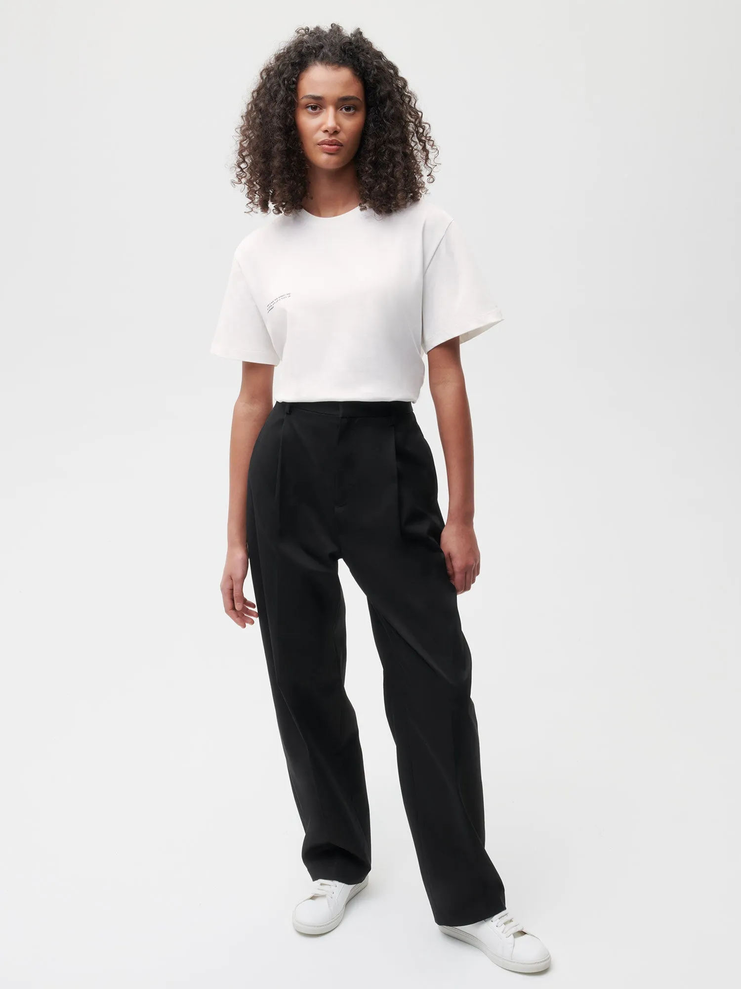 Organic Cotton Tailored Trousers-black