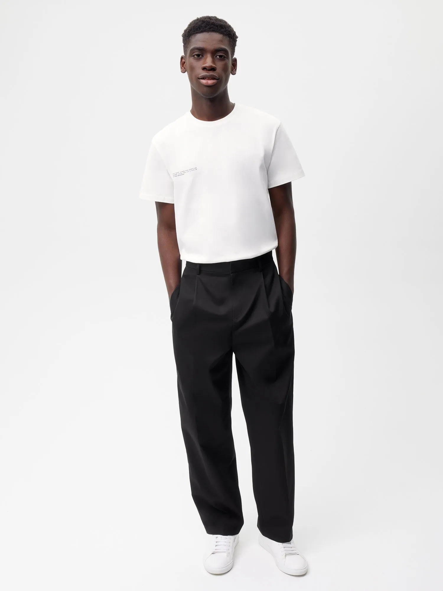 Organic Cotton Tailored Trousers-black