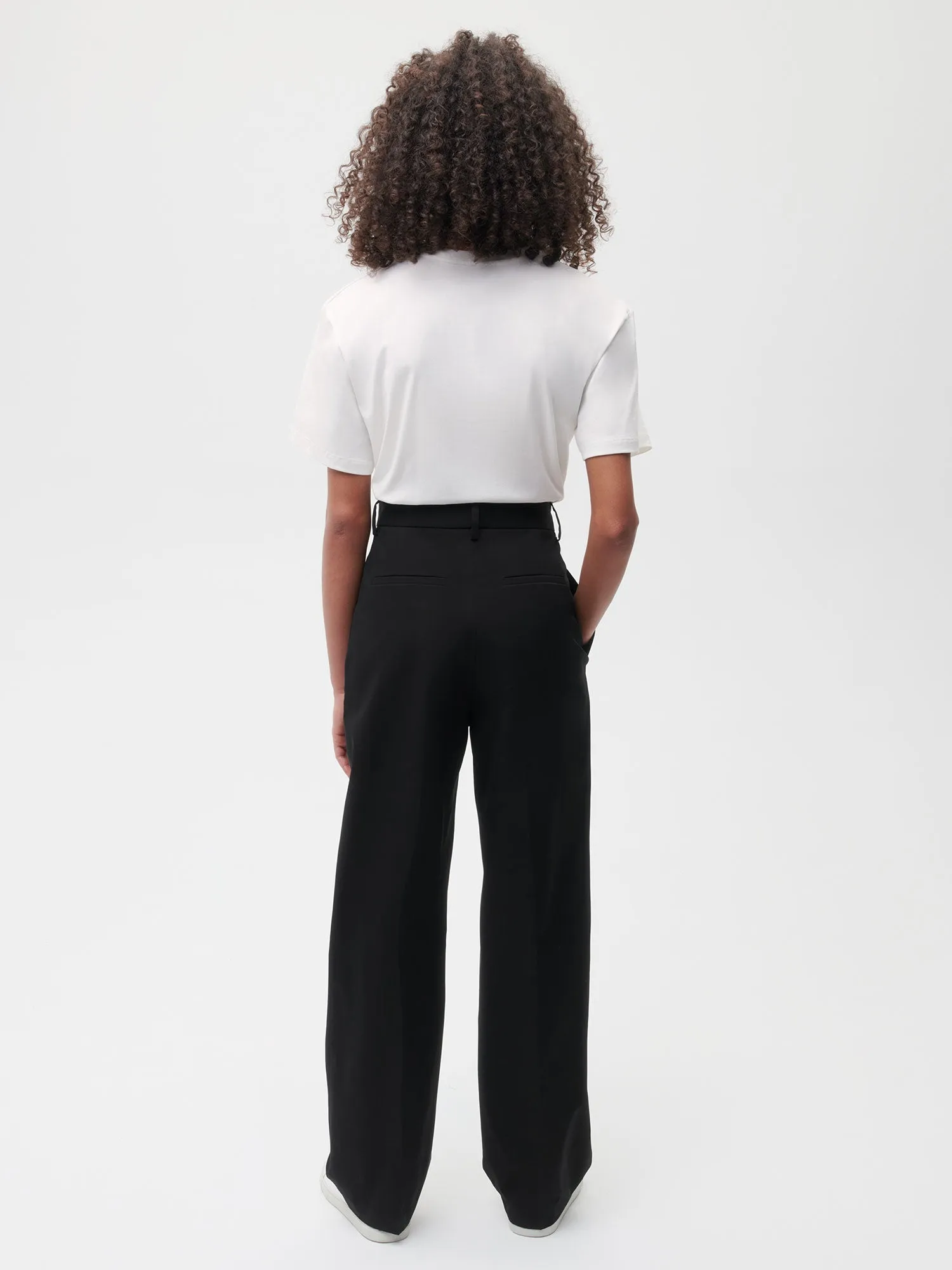 Organic Cotton Tailored Trousers-black