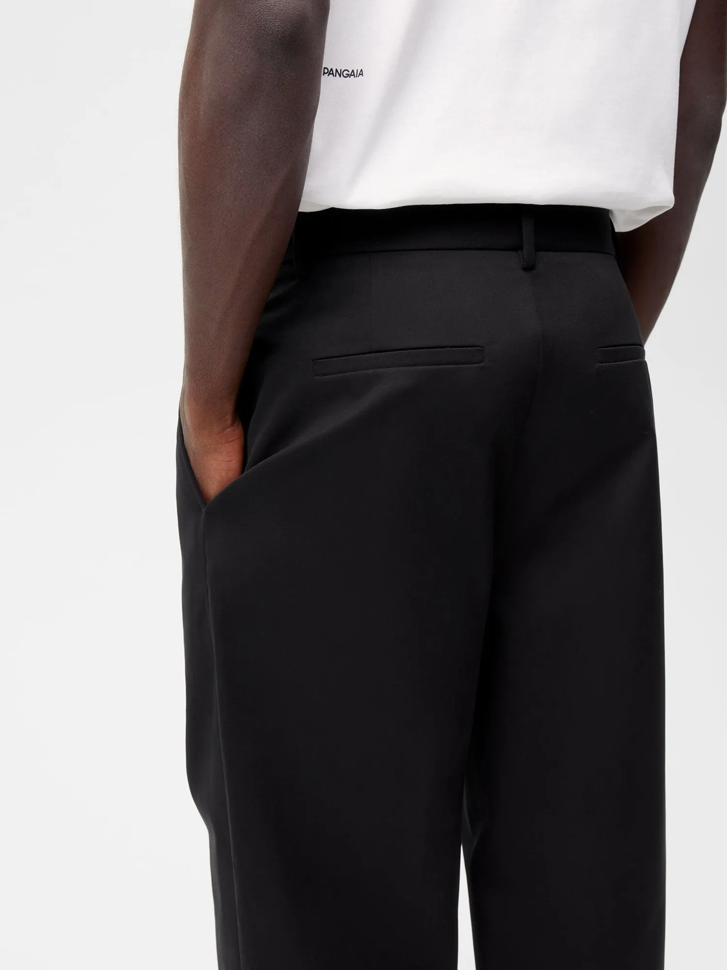 Organic Cotton Tailored Trousers-black