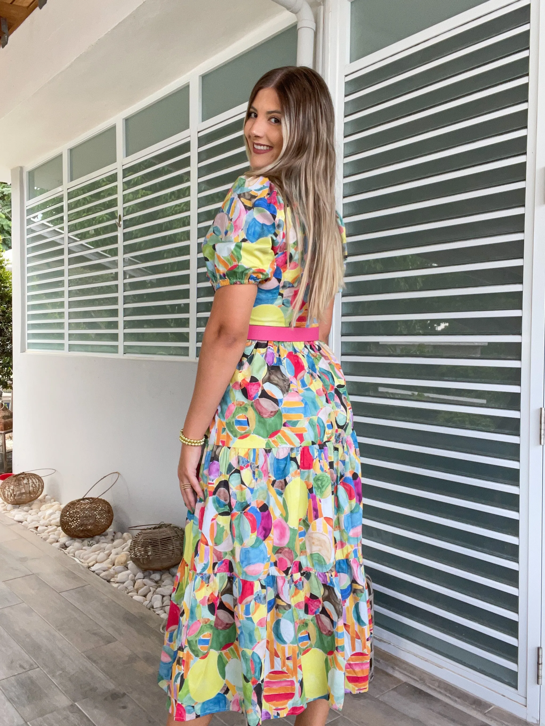 PRINT MIDI DRESS