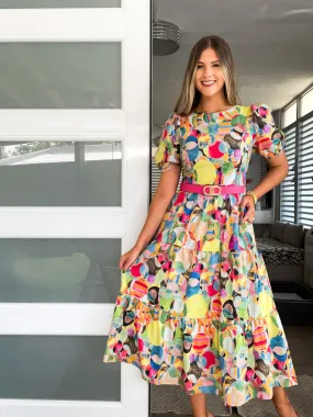 PRINT MIDI DRESS