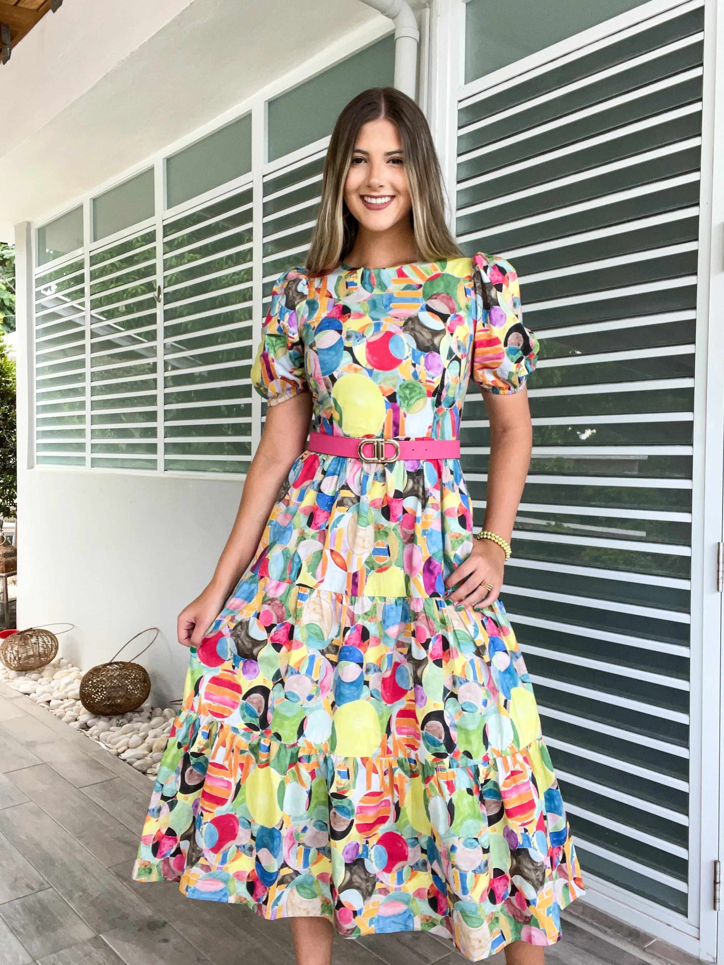 PRINT MIDI DRESS