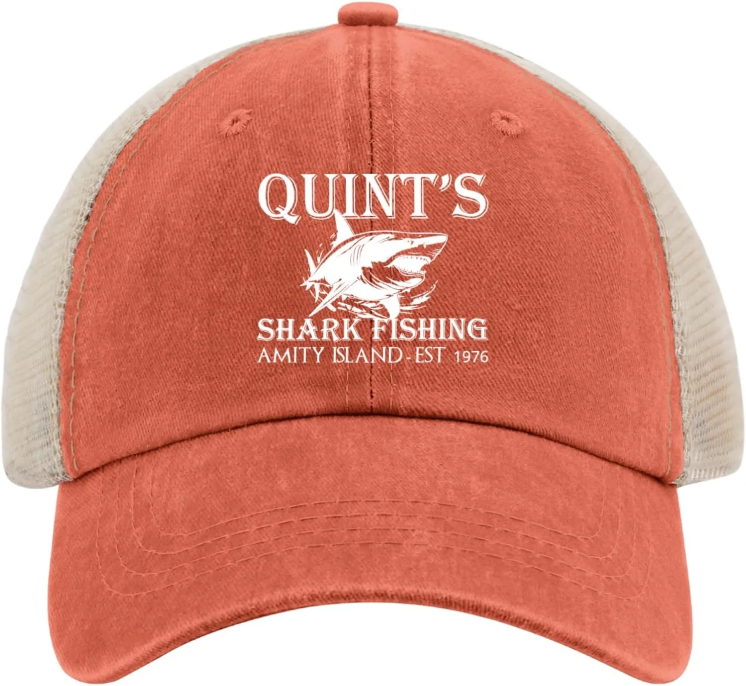 Quints Shark Fishing Amity Island EST 1978 Hat Trucker Hat Women Trendy Mesh Baseball Cap for Fall