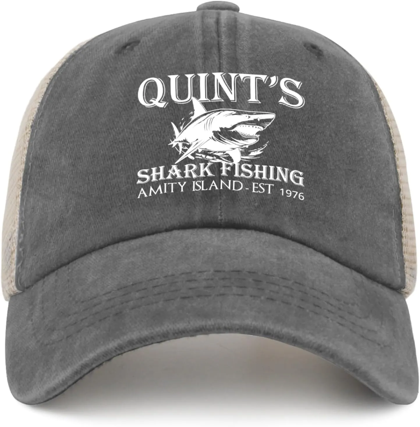 Quints Shark Fishing Amity Island EST 1978 Hat Trucker Hat Women Trendy Mesh Baseball Cap for Fall
