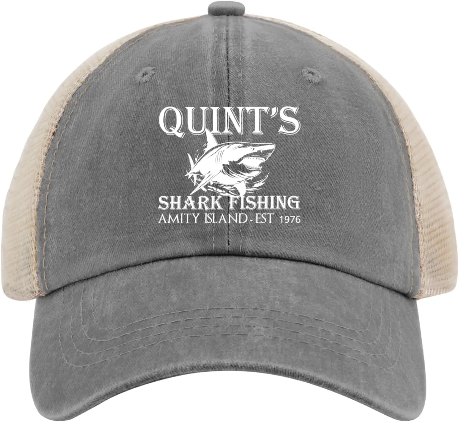 Quints Shark Fishing Amity Island EST 1978 Hat Trucker Hat Women Trendy Mesh Baseball Cap for Fall
