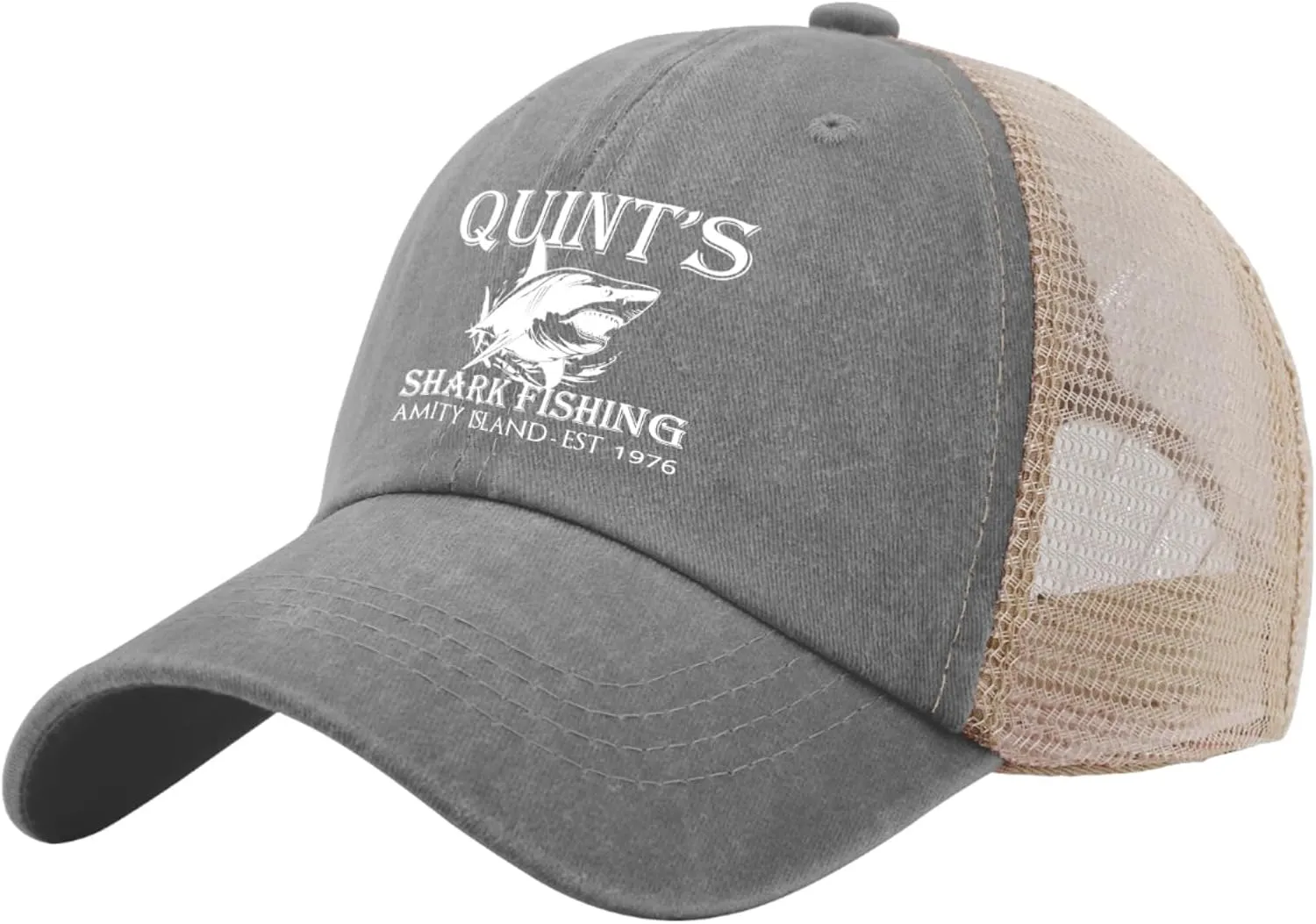 Quints Shark Fishing Amity Island EST 1978 Hat Trucker Hat Women Trendy Mesh Baseball Cap for Fall