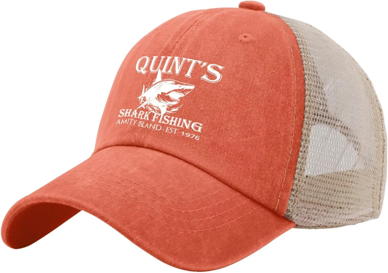 Quints Shark Fishing Amity Island EST 1978 Hat Trucker Hat Women Trendy Mesh Baseball Cap for Fall