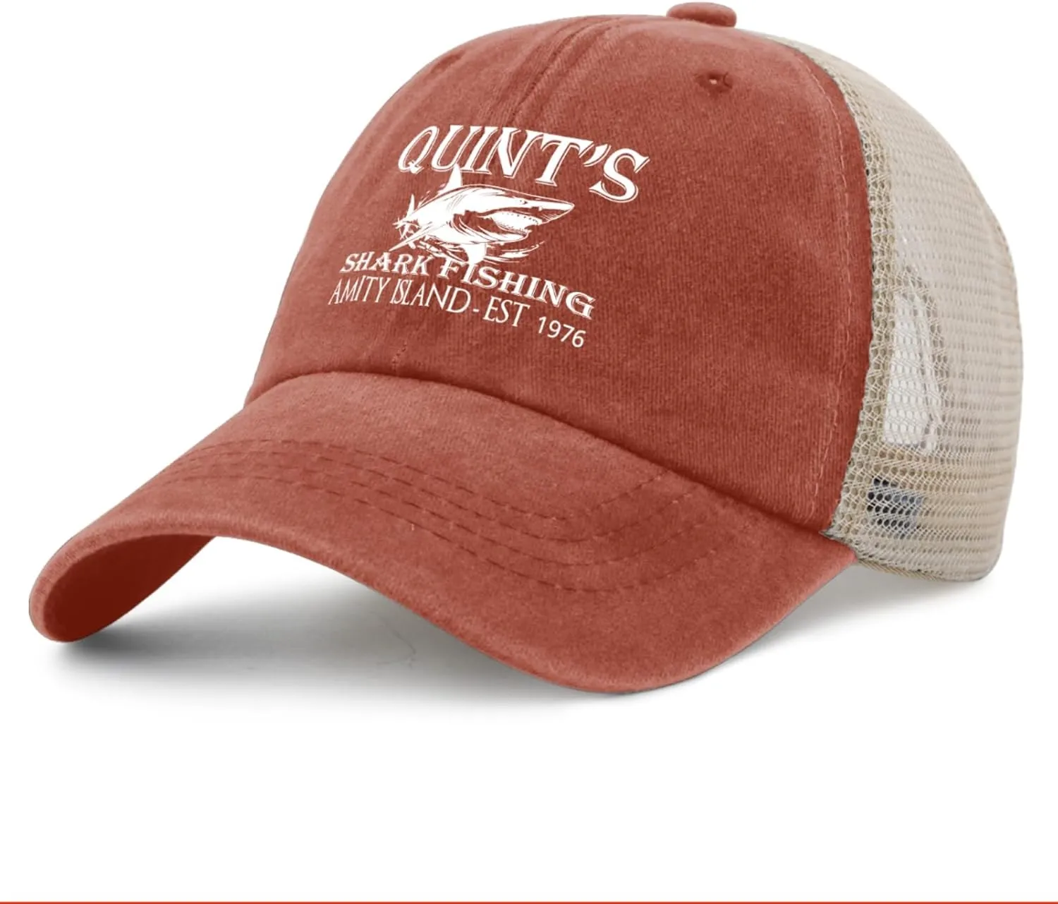 Quints Shark Fishing Amity Island EST 1978 Hat Trucker Hat Women Trendy Mesh Baseball Cap for Fall