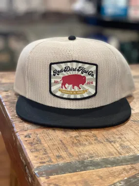 Red Dirt Hat Co. - Founded Patch - Tan/Blk Flat Bill