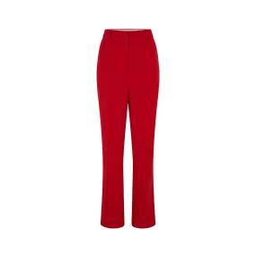 Red Quasar Tailored Wool Crepe Trouser