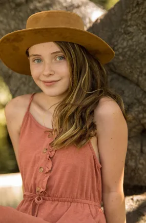 Rope Strap Boater Fashion Hat in Camel
