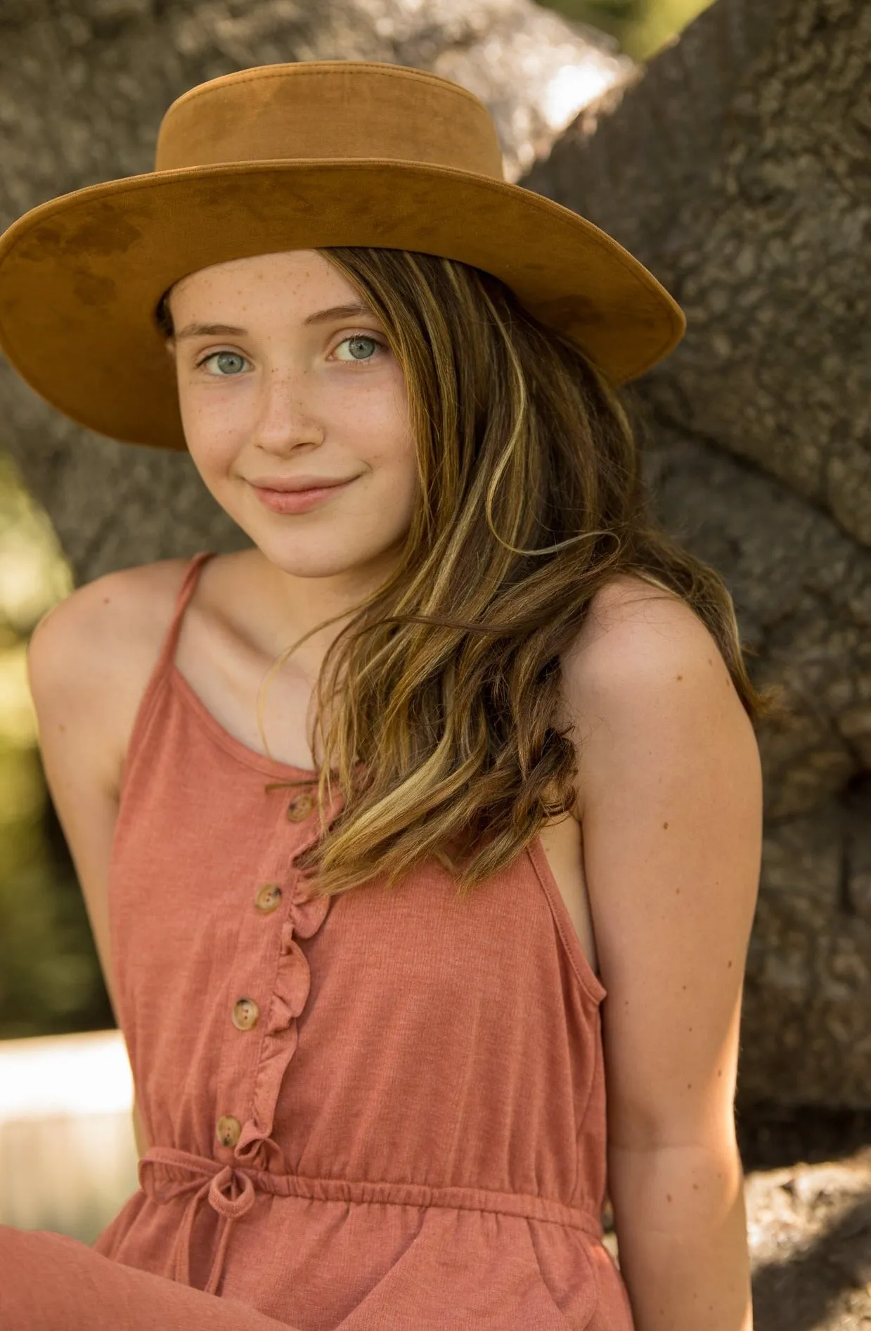 Rope Strap Boater Fashion Hat in Camel