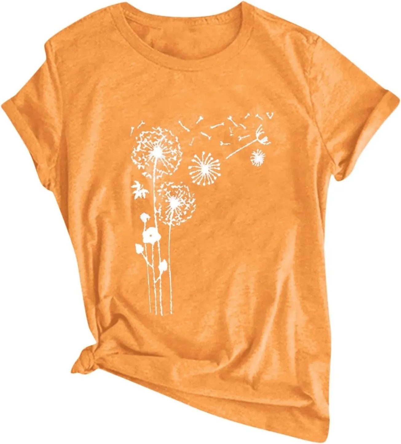 Short Sleeve Shirts for Women Cute Floral Pattern Crewneck Casual Tshirt Summer Thin Lightweight Breathable Tunic Top