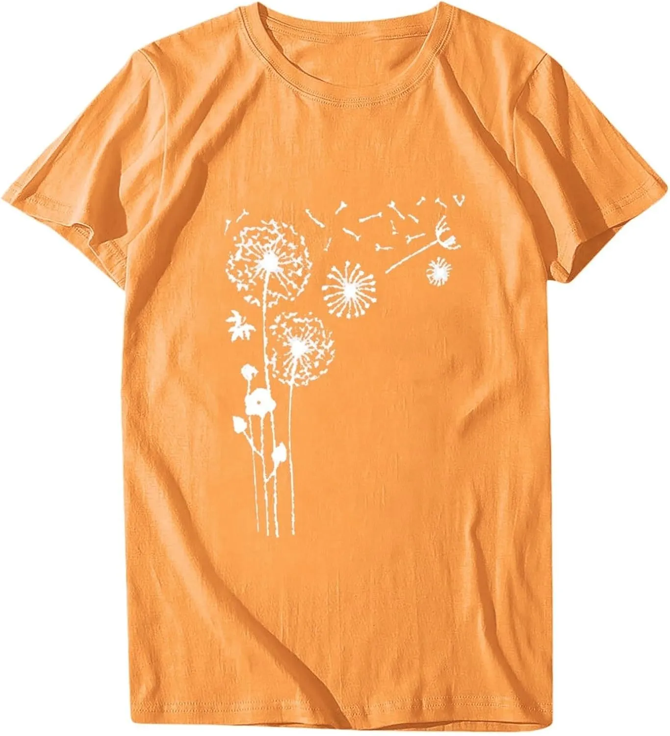 Short Sleeve Shirts for Women Cute Floral Pattern Crewneck Casual Tshirt Summer Thin Lightweight Breathable Tunic Top
