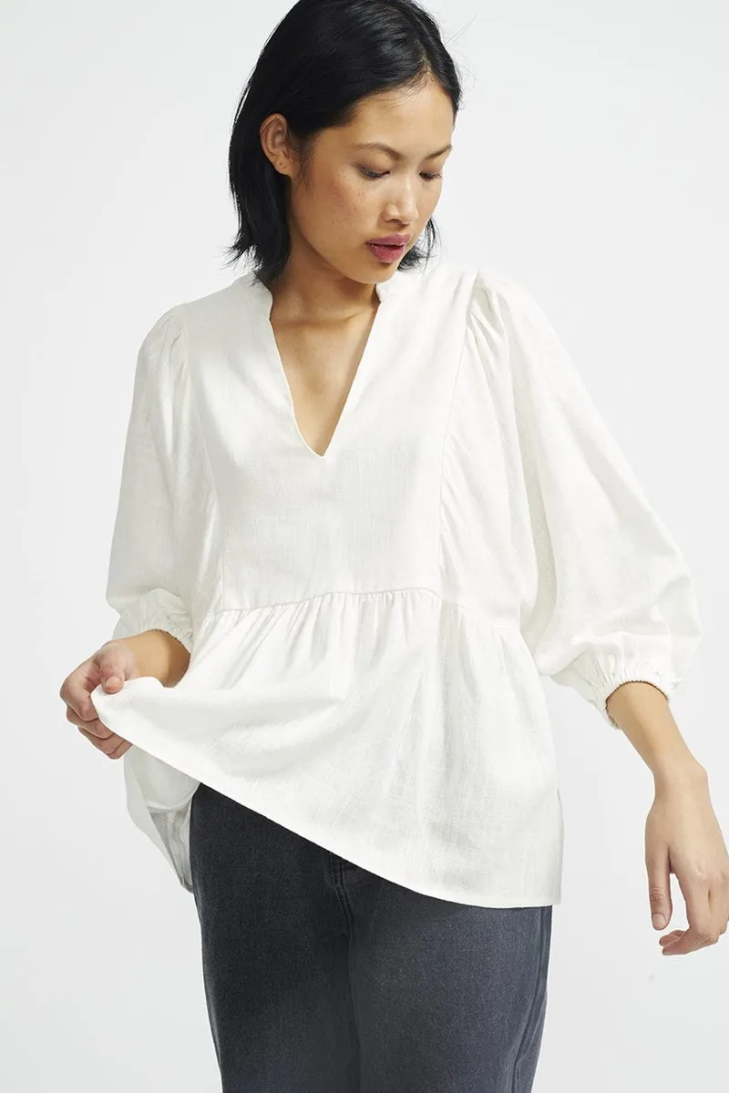 Staple - Iris Smock Blouse - Warm White