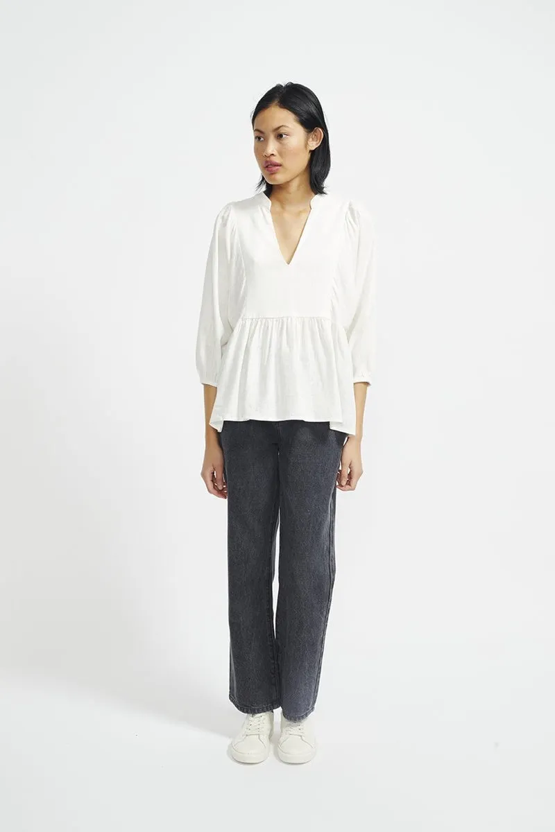 Staple - Iris Smock Blouse - Warm White