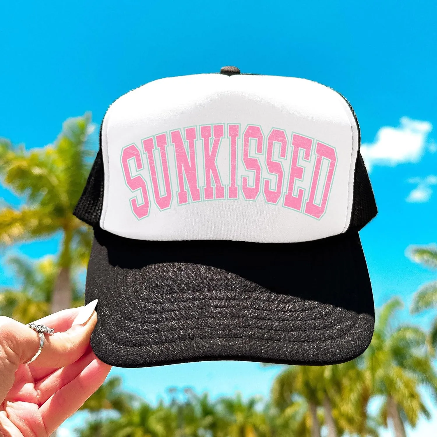 Sunkissed Trendy Summer Classic 5 Panel Mesh Snap Back Trucker Hat