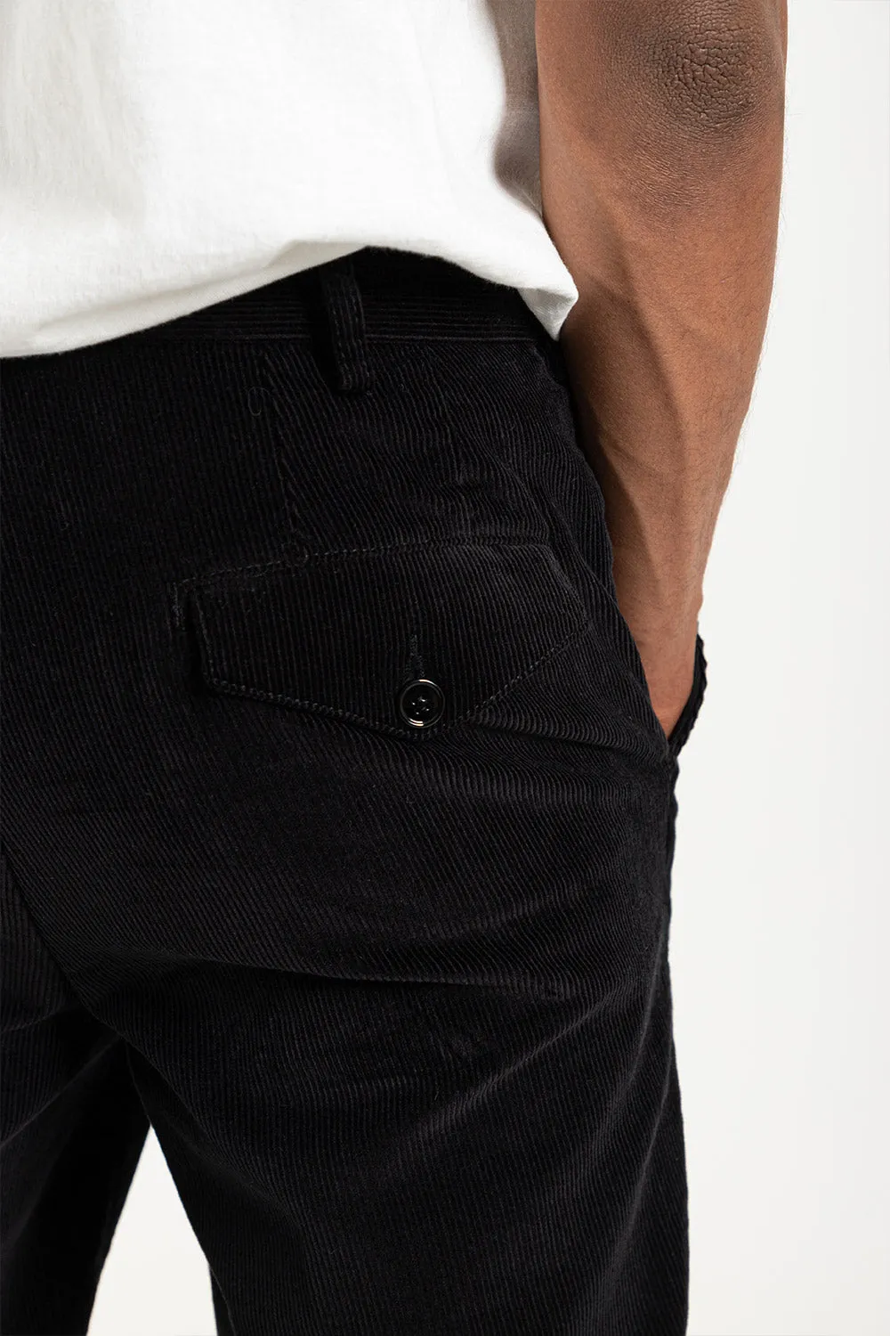 Tailored Cord Trousers - Black