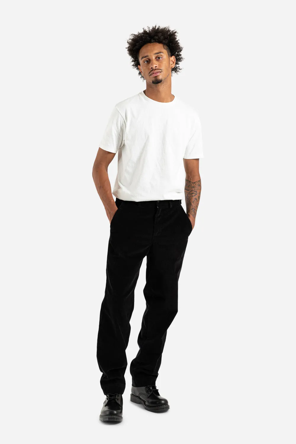 Tailored Cord Trousers - Black
