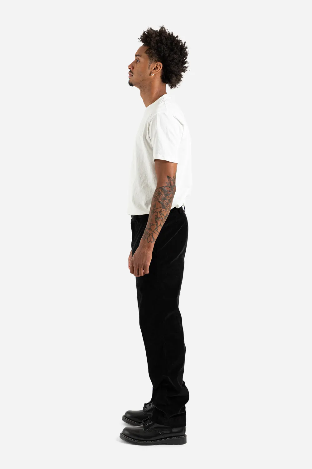 Tailored Cord Trousers - Black