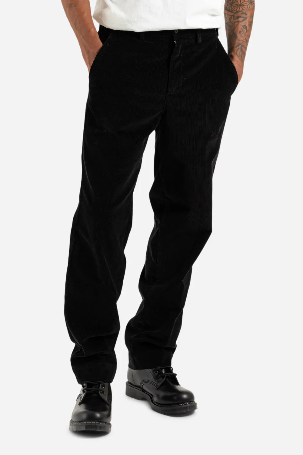 Tailored Cord Trousers - Black