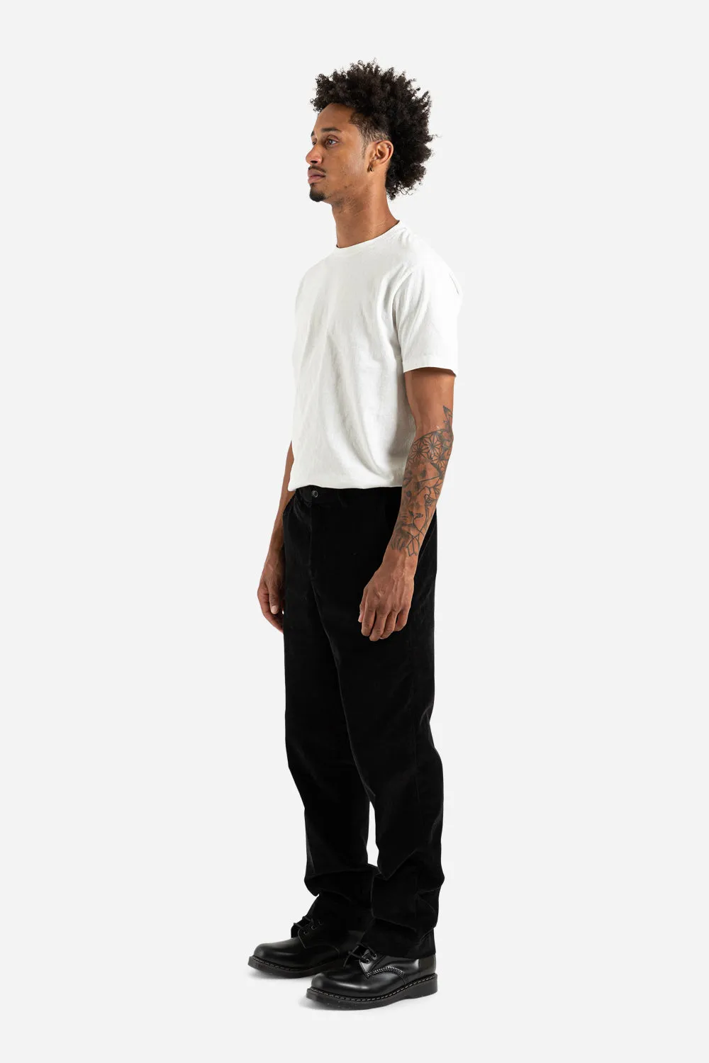 Tailored Cord Trousers - Black
