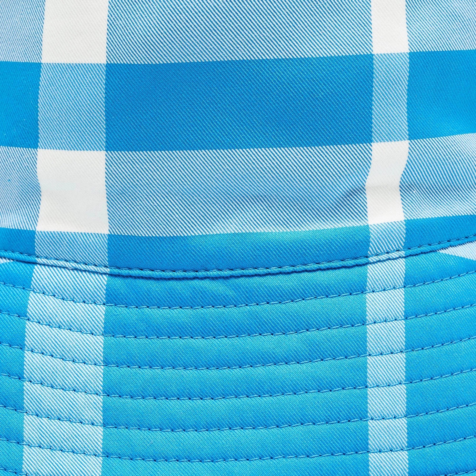Trendy Inspired Burberry Cotton Checked Bucket Hat M