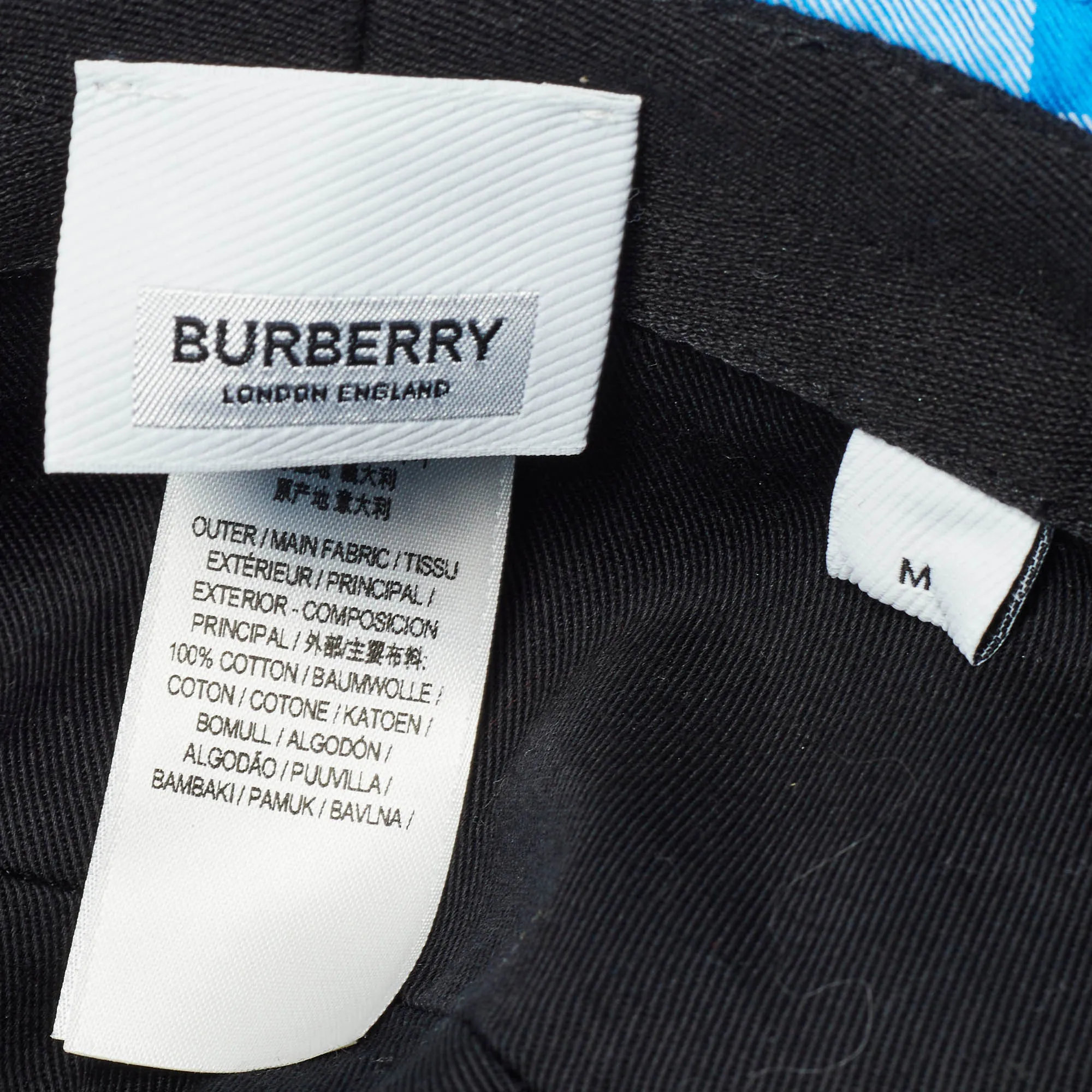 Trendy Inspired Burberry Cotton Checked Bucket Hat M