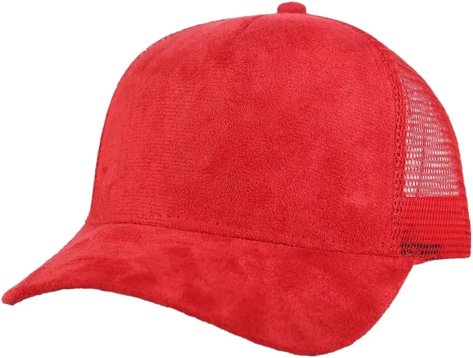 Trendy Trucker Hat Suede Mesh Back Baseball Cap for Men Women Summer Breathable Sport Caps Adjustable Snapback Hat 2025