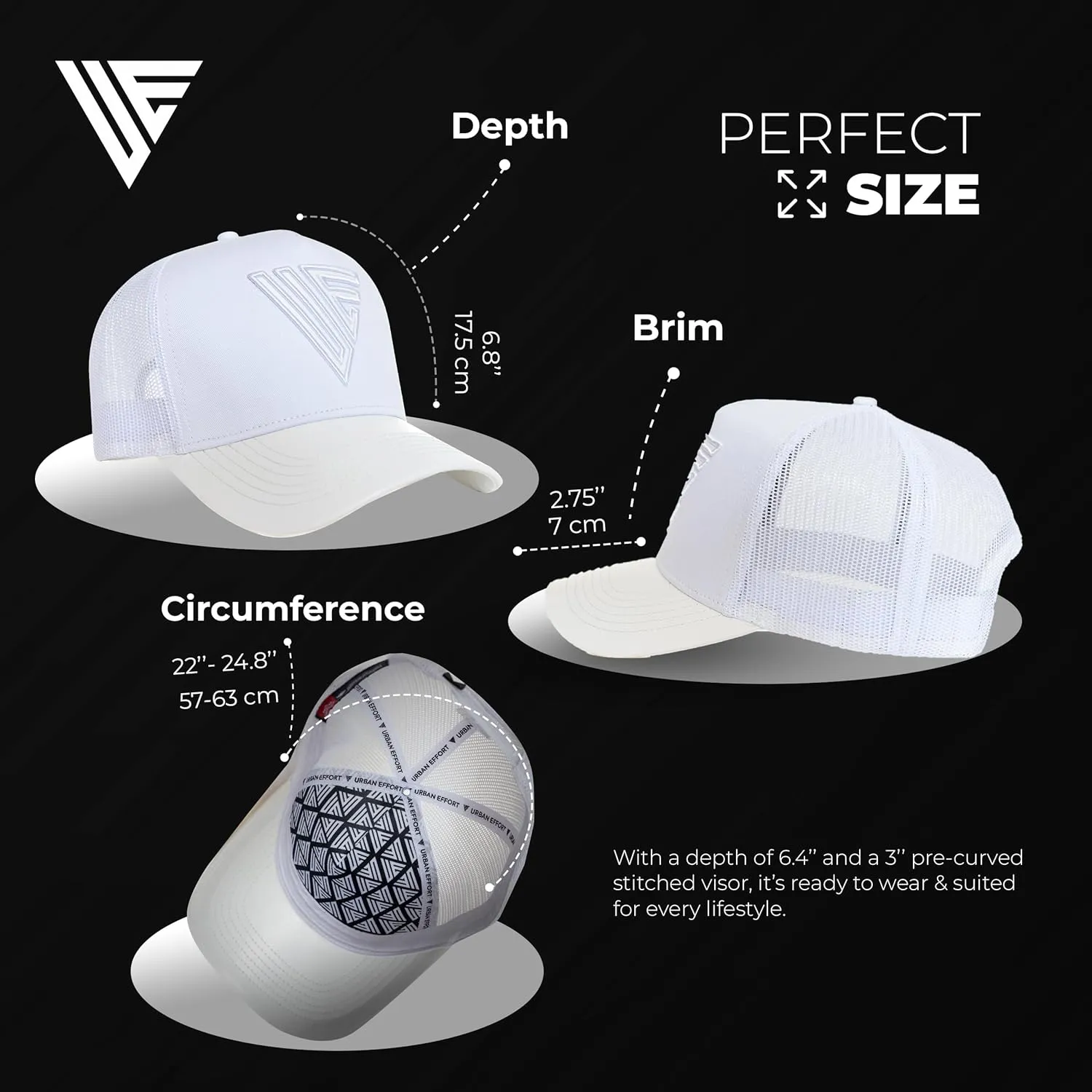 Urban Effort Trendy Mesh Back Cap - Baseball Hat 5-Panel Trucker Hat Women - Trendy Snapback for Outdoors