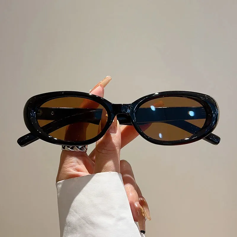 VAIGE Stylish Vintage Oval Sunglasses - Black & Tortoise Shell UV400