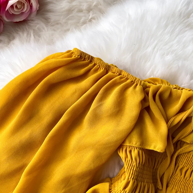 Vintage Dress, Boho Midi Dress, Dress, Smocked Dress, Honey  in Green, Pink, Orange, Yellow and Red