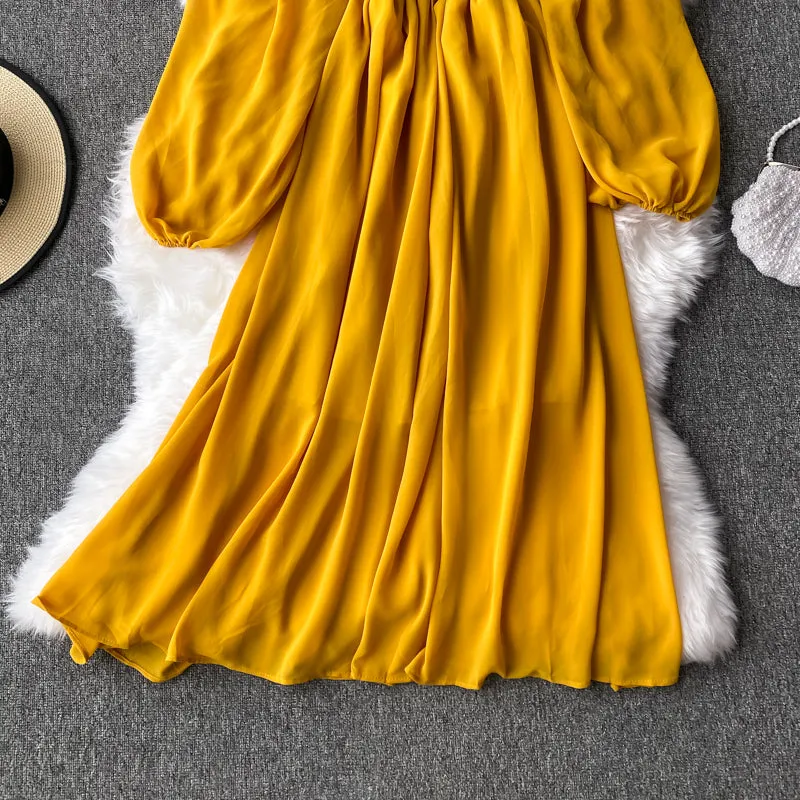 Vintage Dress, Boho Midi Dress, Dress, Smocked Dress, Honey  in Green, Pink, Orange, Yellow and Red