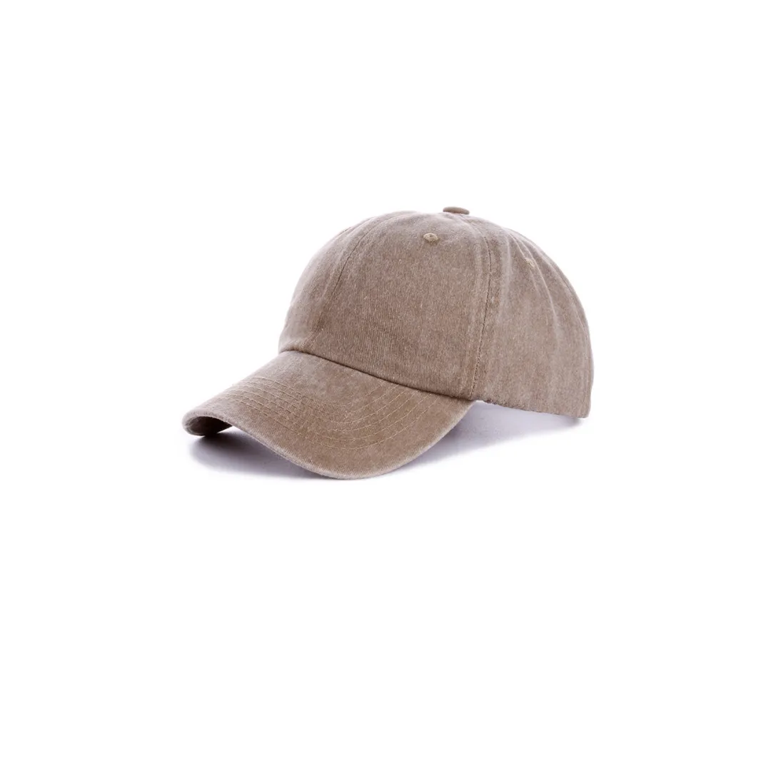 Vintage Wash Casual Baseball Hat • Black or Mocha
