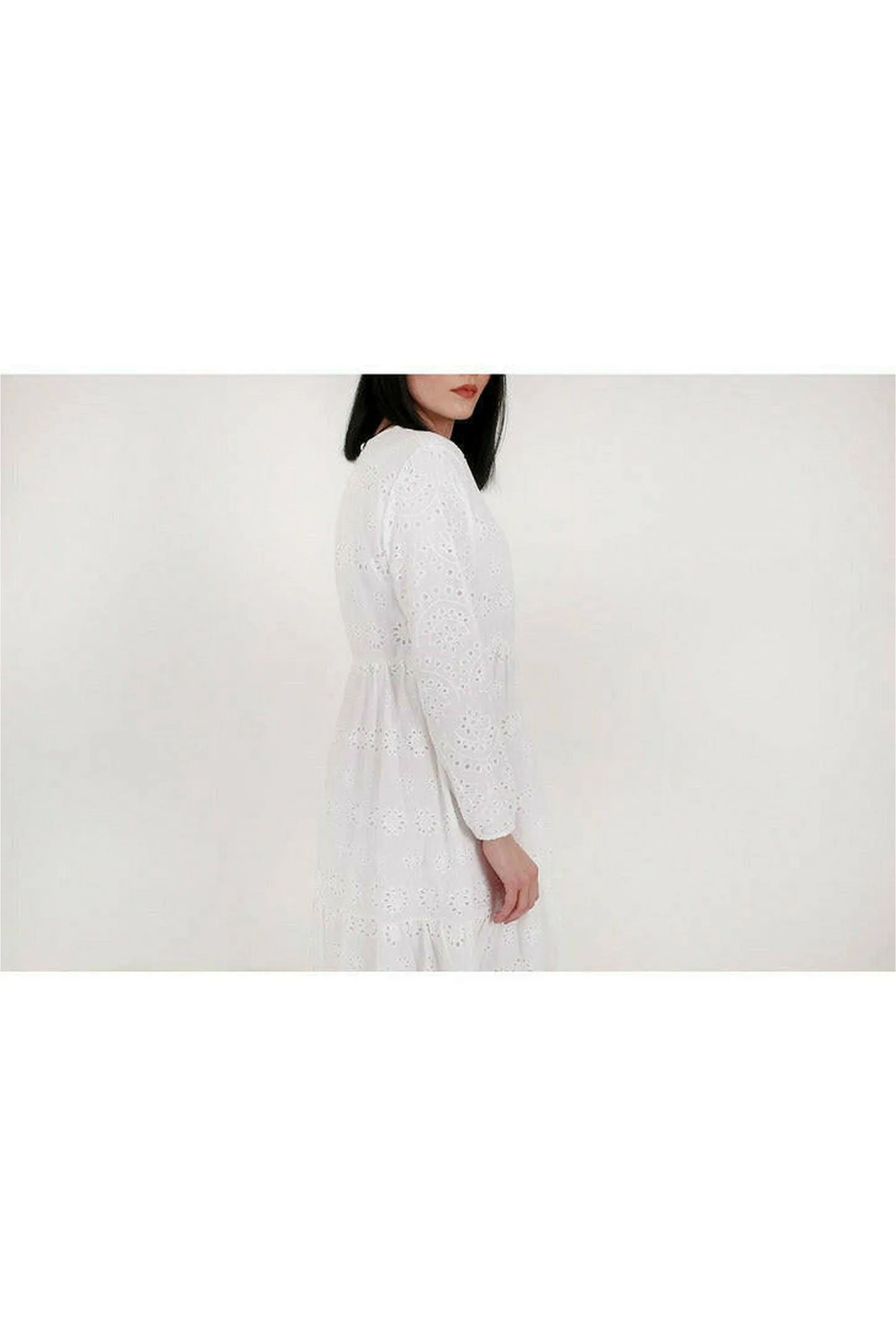 White Cotton Sienna Midi Dress