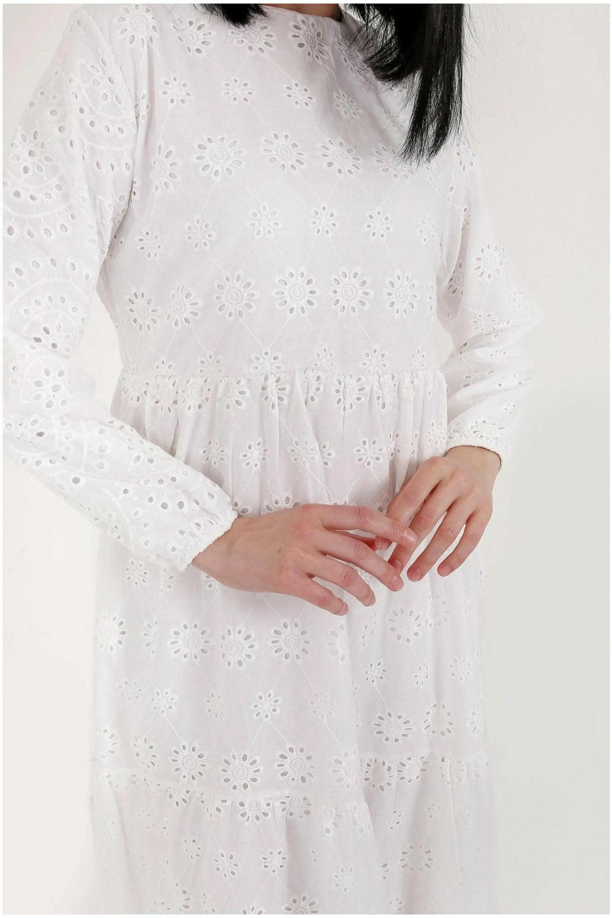 White Cotton Sienna Midi Dress