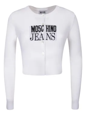 White Viscose Crop Cardigan