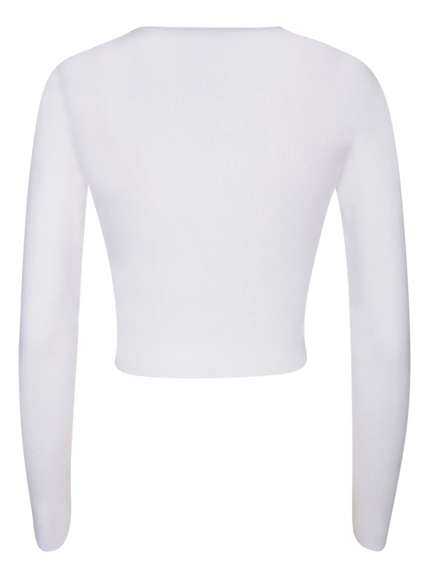 White Viscose Crop Cardigan