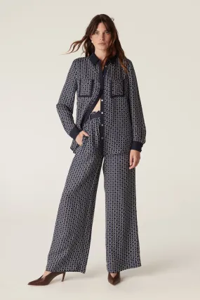 Willa Wide Leg Pant - Chain Print