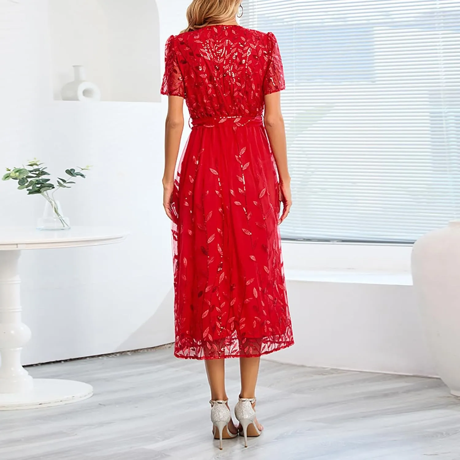 Women Plus Size Summer Dress - Easter Spring Floral Wedding Guest Maxi Long Dress