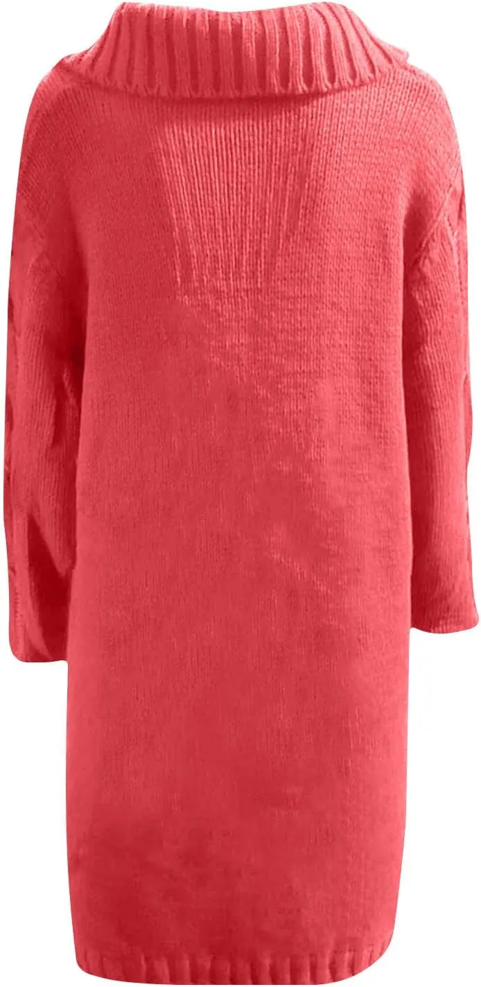 Women's Cardigans Button-Down Long Sleeve Oversized Knit Outerwear Plus Size Casual Soft Lapel Open Front Sweater