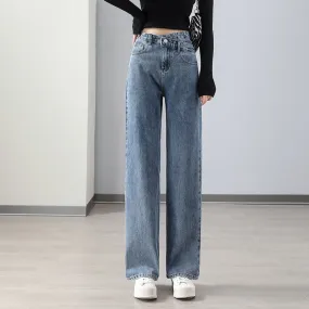 Women's Casual High Waist Straight Jeans